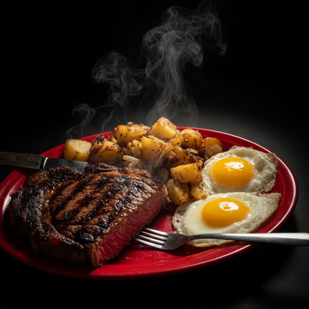 Steak and eggs